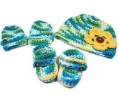 60% Off  Baby Hat Mitts Booties Set FREE SHIPPING