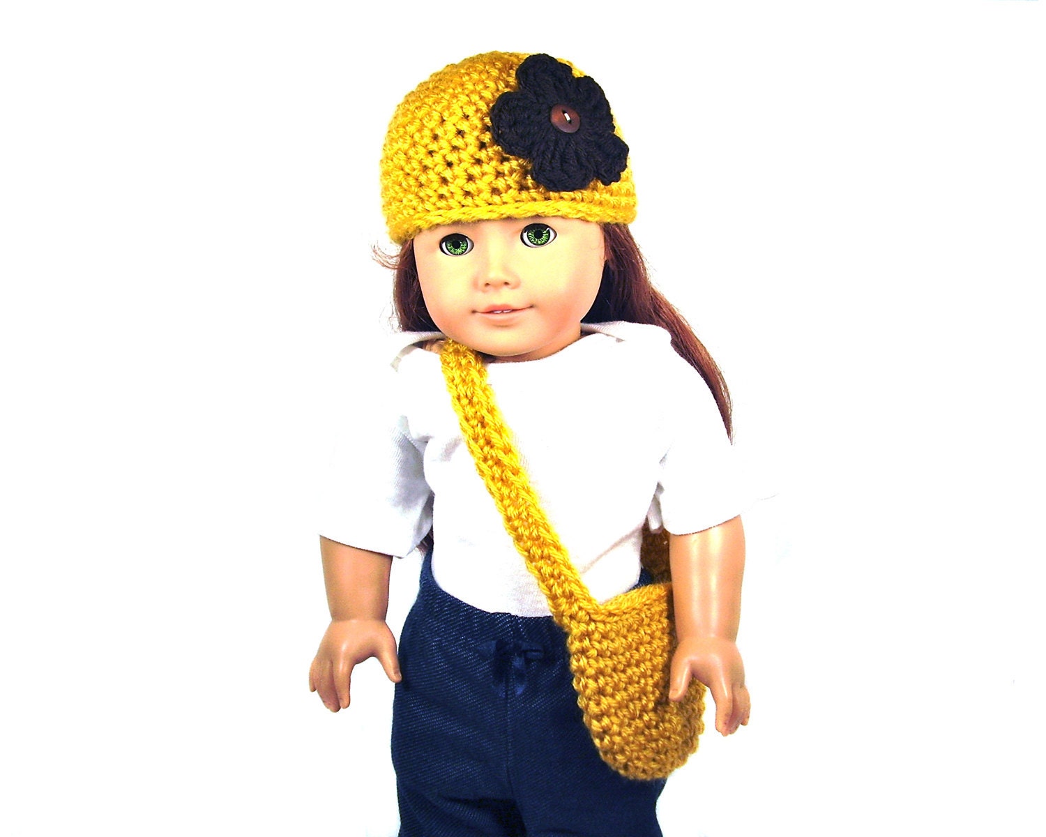 55% off AMERICAN GIRL hat / purse set with two flowers FREE Shipping