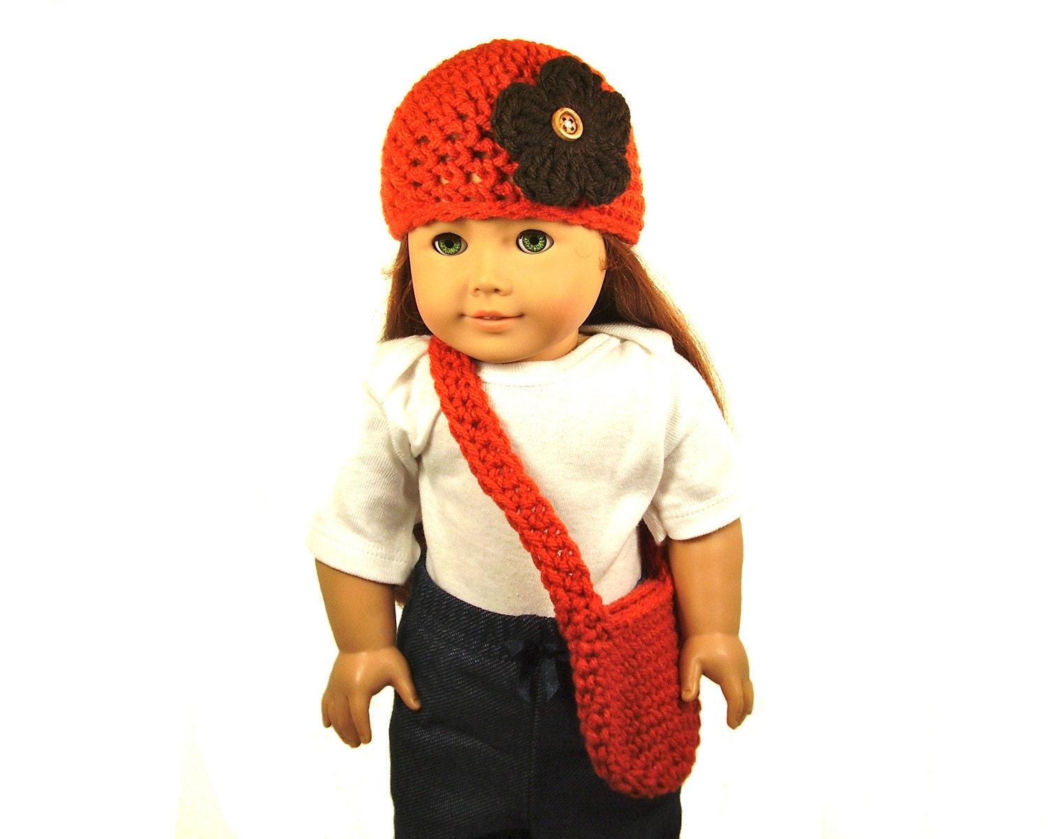 55% off AMERICAN GIRL hat / purse set with two flowers FREE Shipping