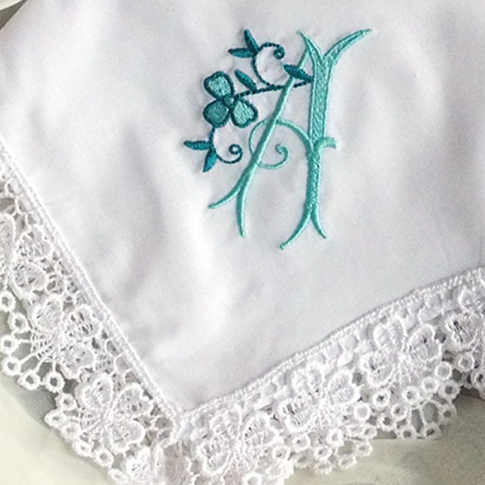 Claddagh Celtic Shamrock Handkerchief for Your Wedding Linen White