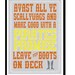 Pirates Promise - No Swashbuckling after lights out - Art Poster Childrens Reminder