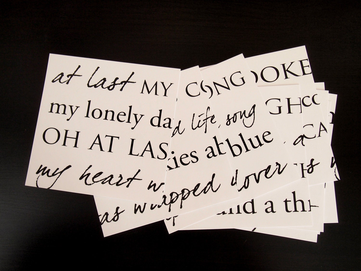 Custom Lyrics Cardstock