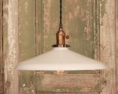 Enamel Shade Lighting With LARGE 14" White Enamel Shade and Reproduction Wire