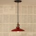 Lighting With Red Enamel Shade and Reproduction Wire