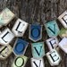 LOVE burlap banner with 2 hearts