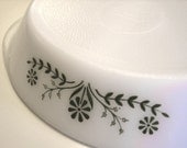 Vintage Divided Glasbake Serving Dish, 1970s Avacado and White