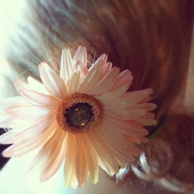 SALE// OOAK,  Pink, cream, flower, hair, clip-Simply Sweet