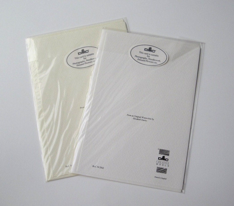 2 die cut card blanks for framing photographs, embroidery or cross stitch inserts ... cream and white with pretty Hedgehog designs