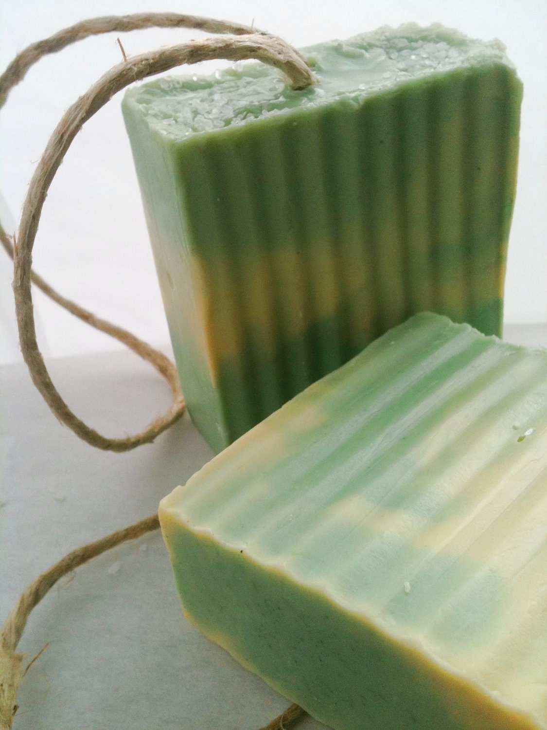 SEA SALT Lime and Orange Hemp Soap on a Rope - All Natural Essential Oils - Hemp Oil - Moisturizing - Bath and Beauty Gifts