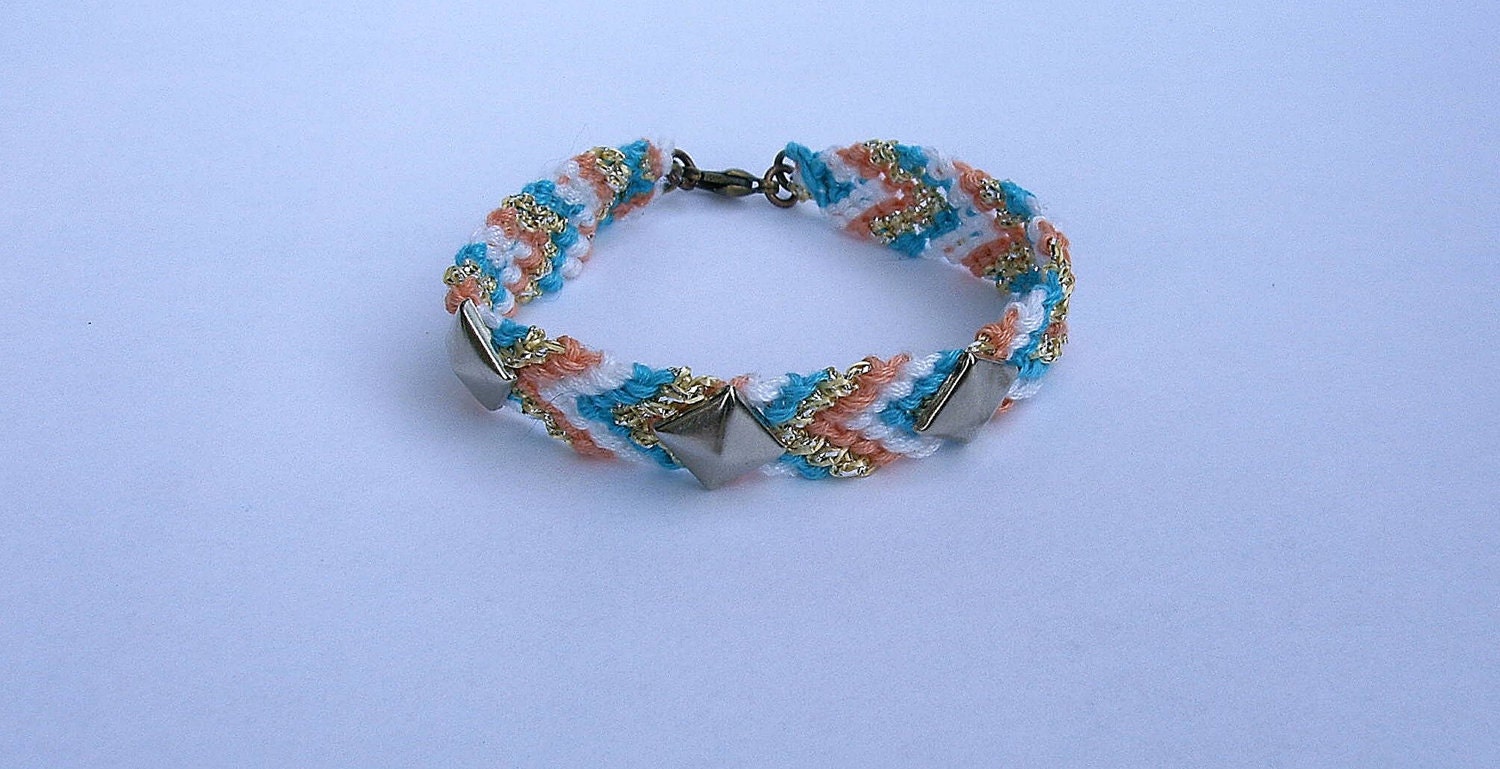 Studded friendship bracelet.