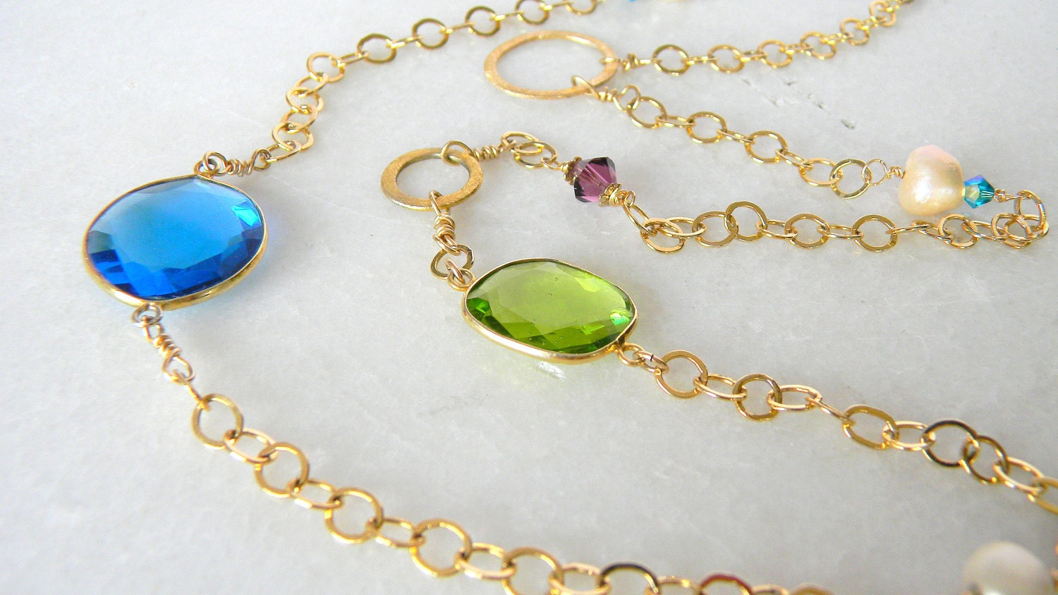 Extra Long Necklace: Light, Color, and Gold