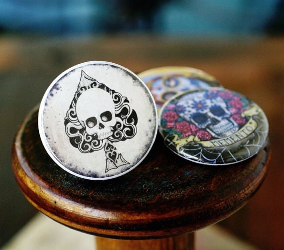Day of the Dead Ring - Skull Magnetic Ring by Polarity and Shayne of the Dead - Silver Hamered
