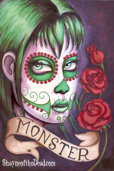 Sugar Skull Girl 4x6 archival print
