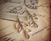 Silver Leafy Branch Earrings