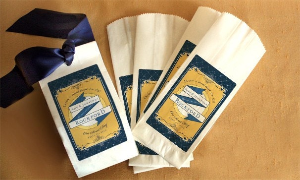 25 Custom Label Favor Bags