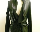 Special Order for Martha - Maria Severyna Black lambskin Leather and Jersey Biker Jacket - Available in many colors