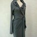 Slate Blue Gray Maria Severyna Jersey hooded long sleeve Wrap dress
