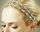 CHRISTINE, Vintage Inspired Art Deco Wedding Headband, Rhinestone Bridal Headband, SWAROVSKI Crystal Oval Hair Accessories (Haute Couture)