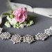EMMA - Vintage Inspired Rhinestone Flower Victorian Bridal Ribbon Bracelet Cuff, Wedding Jewelry, Crystal Bracelet, Vintage Glamour
