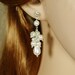 REGINA, Swarovski Crystal and Pearl Cluster Wedding Bridal Earrings in Ivory or White, Rhinestone Drop Dangle Bridal Wedding Stud Earrings