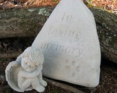 Pet Memorial Plaque with  sleeping angel