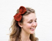 The Sweetheart Bow Headband Hand Knit in Spice - READY TO SHIP