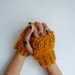 Lion Paws Mustard Fingerless Mitts - Wool Blend - MADE TO ORDER