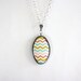 Fabric Pendant Necklace "Chevron Waves" in Candy Confetti