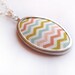 Fabric Pendant Necklace "Chevron Waves" in Candy Confetti