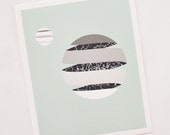 Across the Universe - Earth, Moon, Constellation Art Print, 8" x 10" (20cm x 25cm) on Aqua