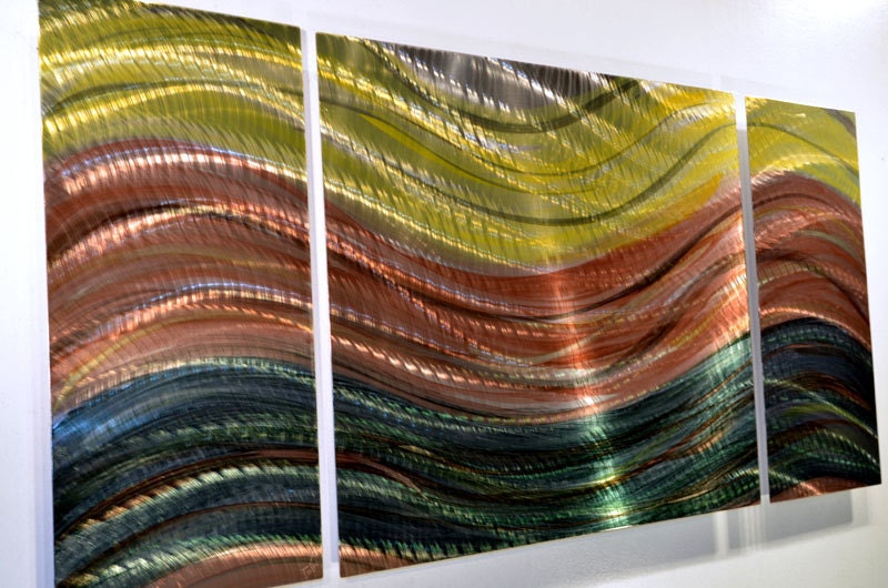 LiGHT NOISE  56" metal wall decor contemporary sculpture hand made by Lubo