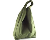 Olive green canvas tote / shoulder bag / handbag / bag / Sodsai