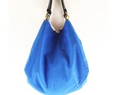 Bright blue canvas bag / shoulder bag / tote / handbag / Joy