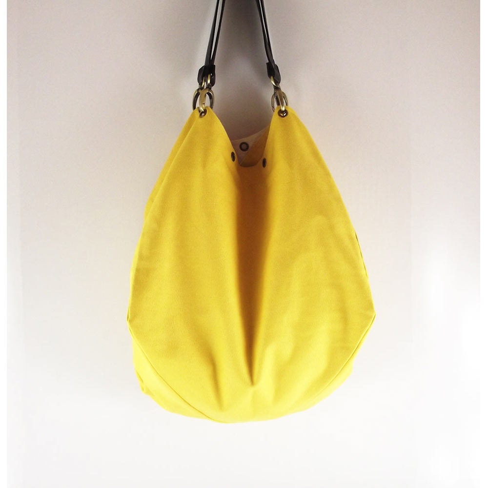 Bright yellow canvas bag / shoulder bag / tote / handbag / Joy