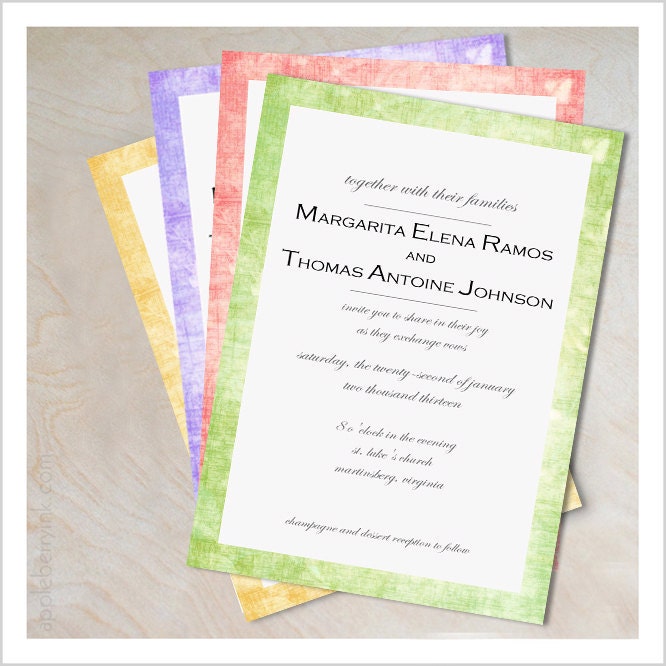 Elegant Border DIY Wedding Invitation - Printable