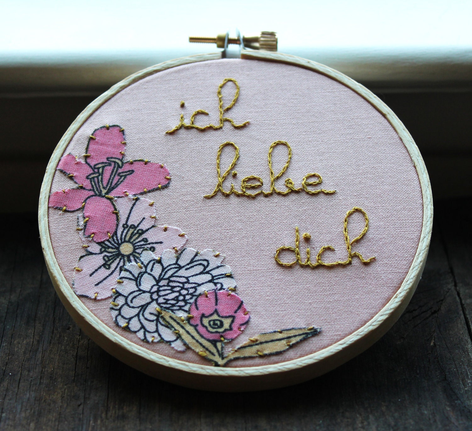 Ich Liebe Dich German Hand Embroidery