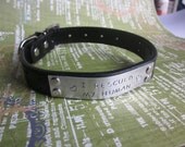 Custom Hand Stamped Brown Leather Dog Collar- Size Medium (Pick your Phrase, Font and Color)