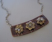 Mixed Metal Flower Garden Necklace Copper Bronze Silver Handmade Mom Daughter Sister Fashion Summer Fall Winter Spring