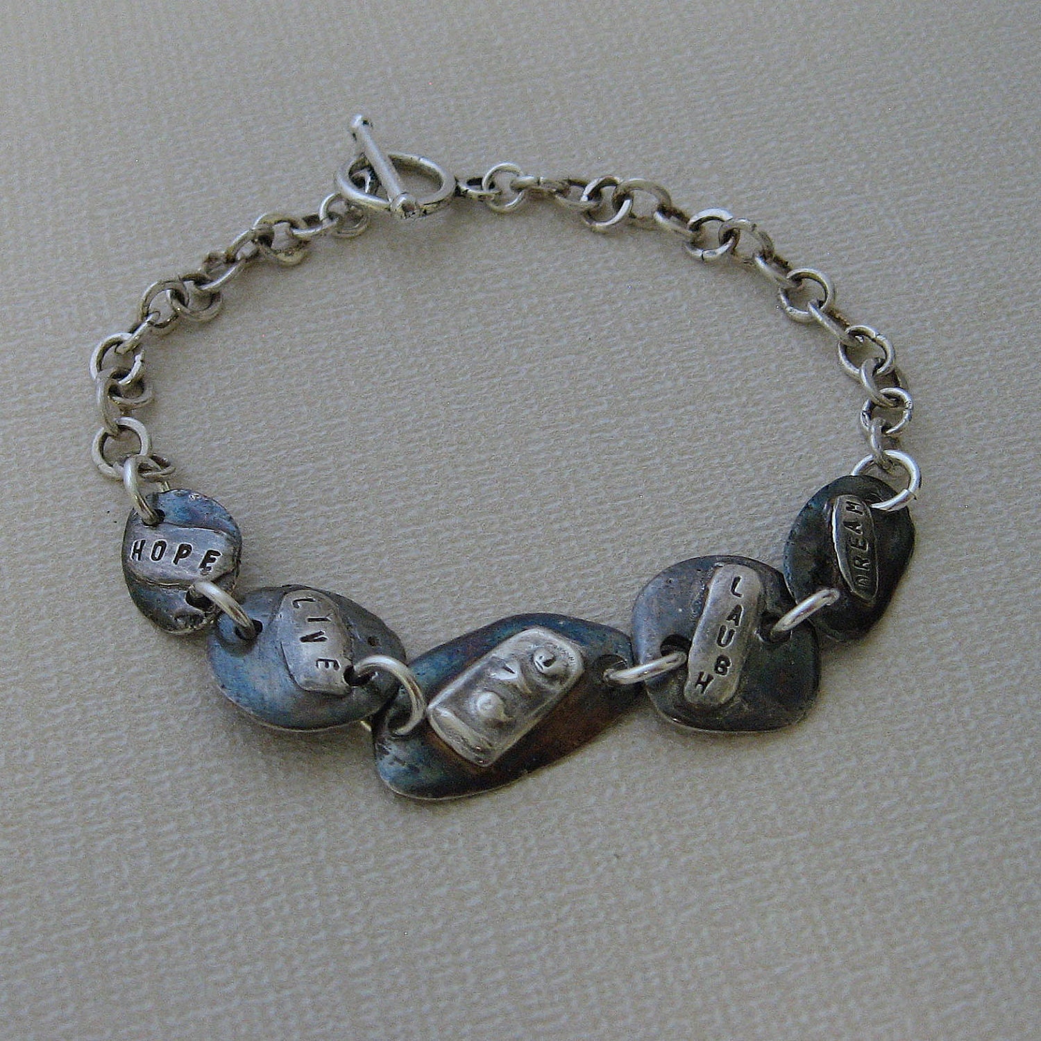 Silver Love Laugh Live Hope Dream Handmade Bracelet Personalized Fashion Summer Fall Winter Spring