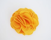 Yellow Fabric Flower Pin, Clip, Brooch, Women, Girls, Kids, Children - PetalPusherbyLaurel