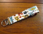 Sale Fabric Key Fob Keychain--Moda Max and Whiskers--Dogs, Cats, Fish and More