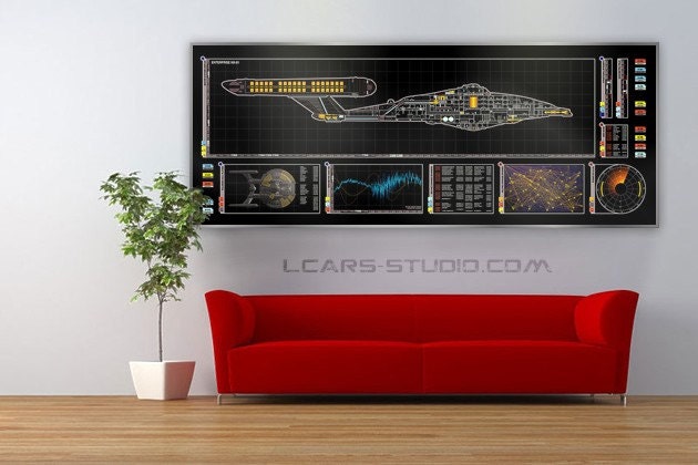 Enterprise NX-01 Star Trek LCARS Display 64x24 Print Large