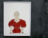 Stitched Portrait- Woman in Rust Silk