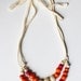 Color Pop Necklace in Bubblegum, Orange & Cream . Non-toxic Beads with a Jersey Tie . Fashionable and baby-friendly