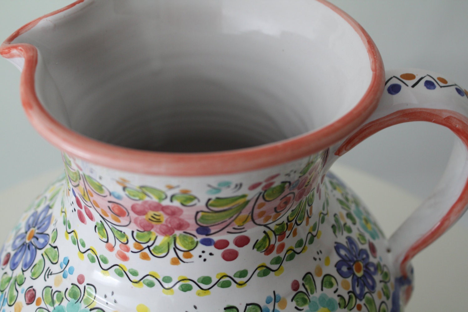 X-Large Round Pitcher Hand crafted in Spain one of a kind