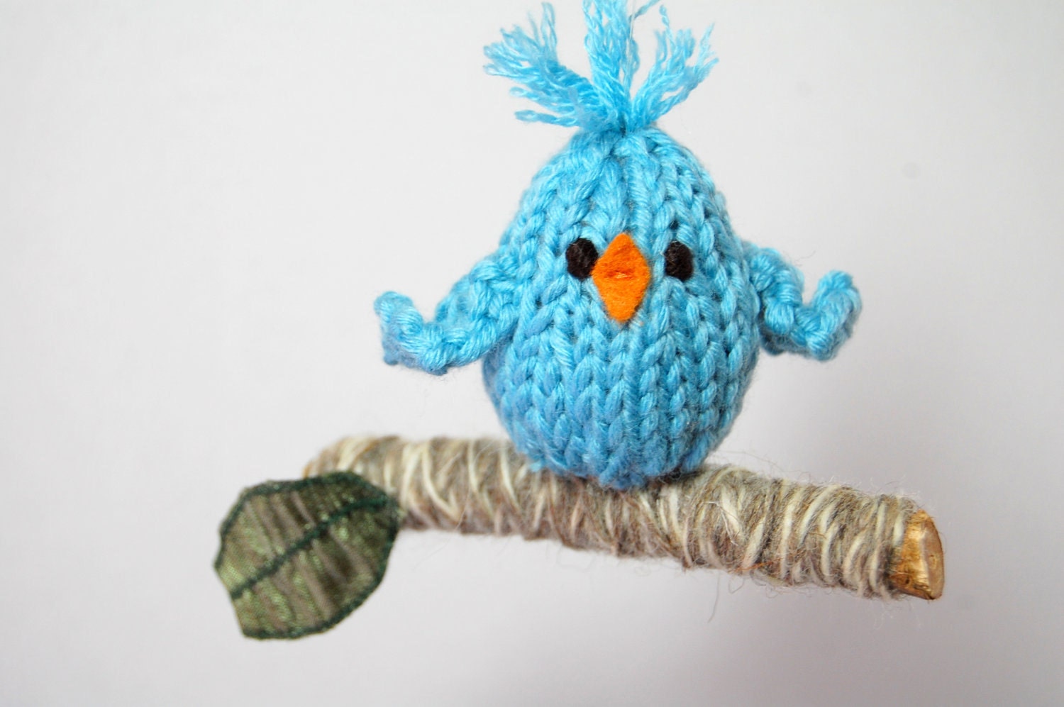 Bird Mobile - Ornament - Baby Nursery - Waldorf - Natural Fibers - Merino - Wool - Woodland - Blue