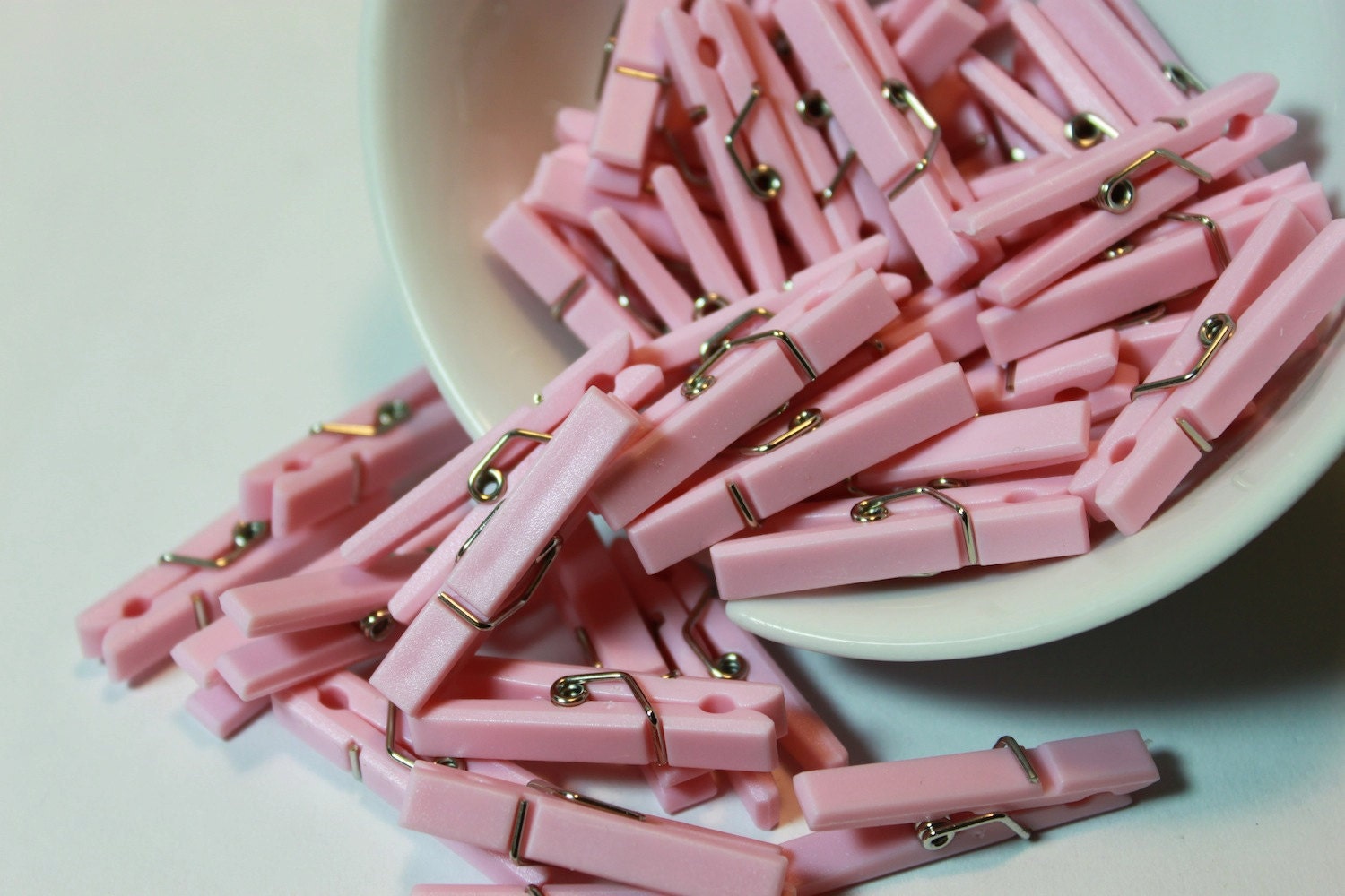 12 MEDIUM Plastic Baby Clothes Pins Charms Soft Baby PINK