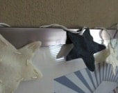Felt Star String Lights/Nightlight (antique white and denim blue)