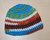 Peruvian Print Striped Beanie Size 3-6 months