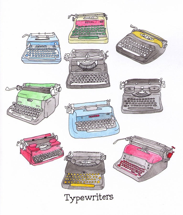 Vintage Typewriter Illustration